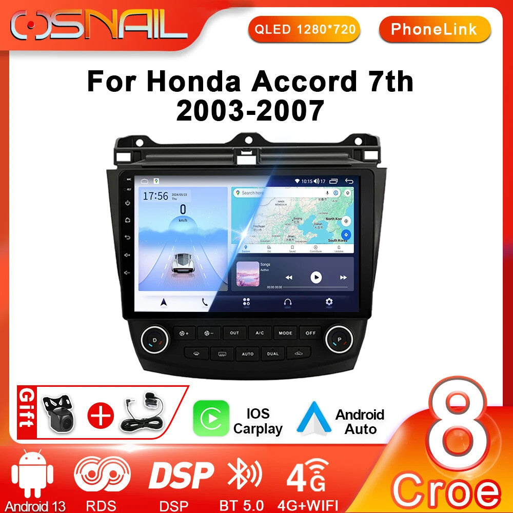 Android Car Radio Multimedia Player for Honda for Accord 7 GPS Navi Carplay Screen