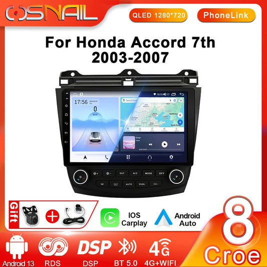 Android Car Radio Multimedia Player for Honda for Accord 7 GPS Navi Carplay Screen