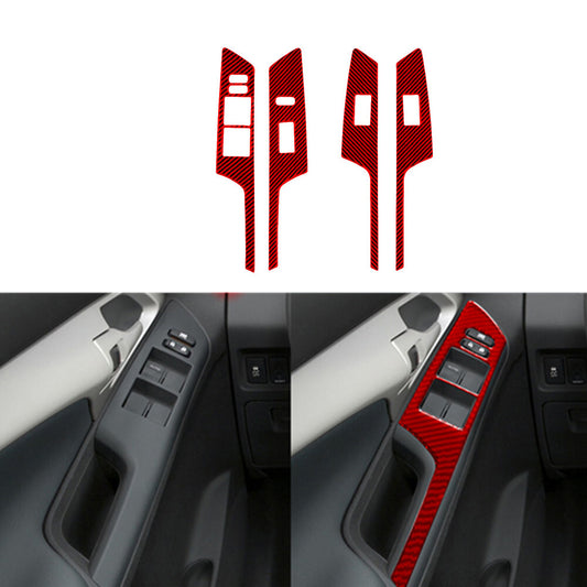 4X Red Carbon Fiber Door Control Panel Cover Trim for Toyota Matrix 2009-2014