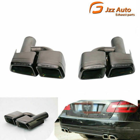 Pair AMG Exhaust Double Slant Tailpipe H-type Tails Tip for Mercedes-Benz E63