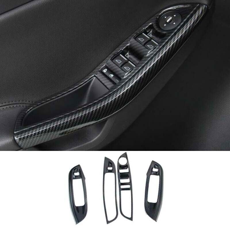 for Ford Focus 2012-18 Carbon Fiber Look Window Lift Panel Switch Cover Trim 4P
