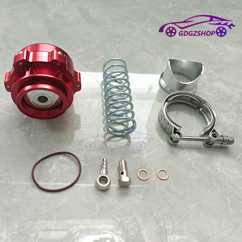 Universal 50mm Red Blow Off Valve BOV with V-Band Flange Clamp Spring Kit