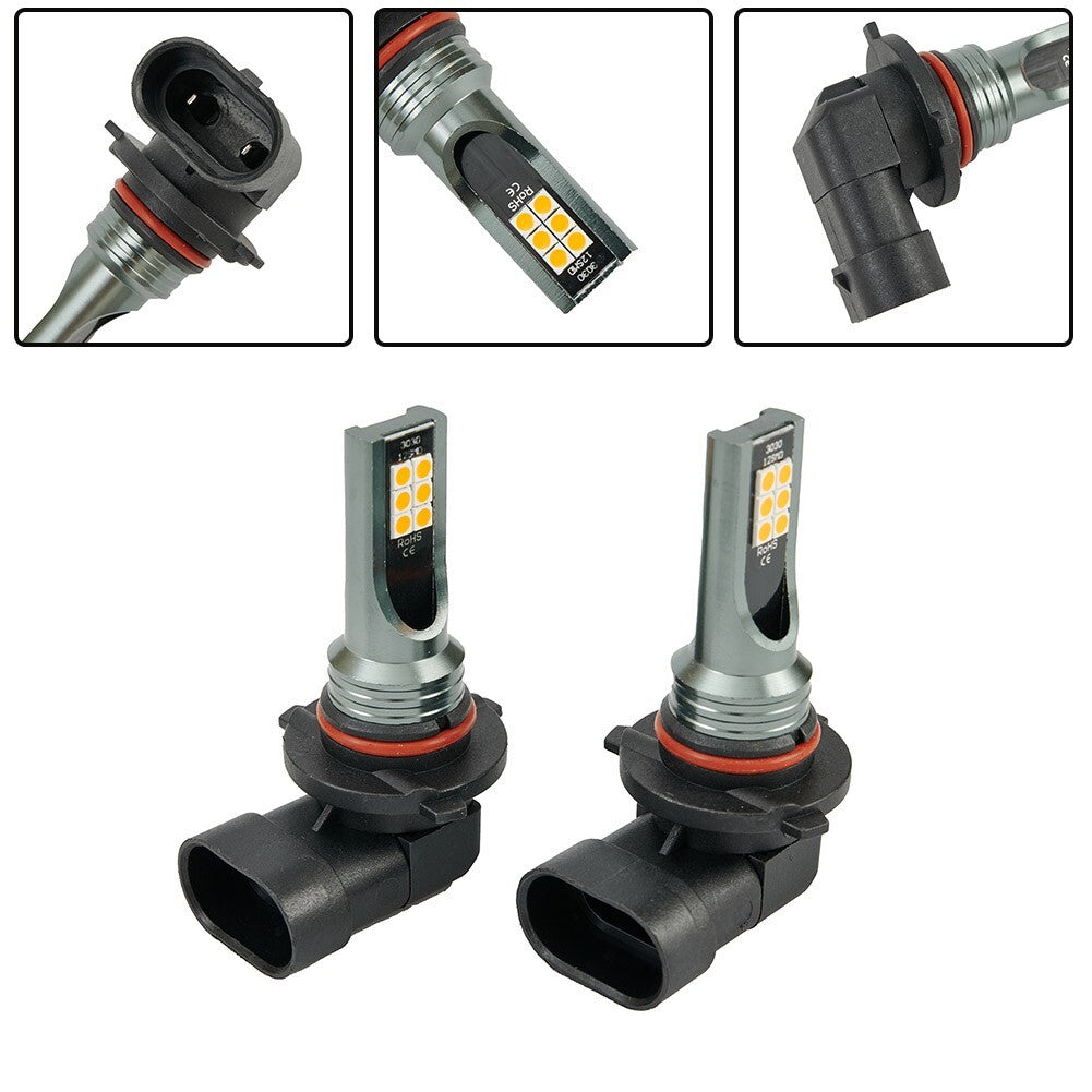 2-pack 9006 HB4 108W LED fog light bulbs, 3000K gold color, 20000LM super