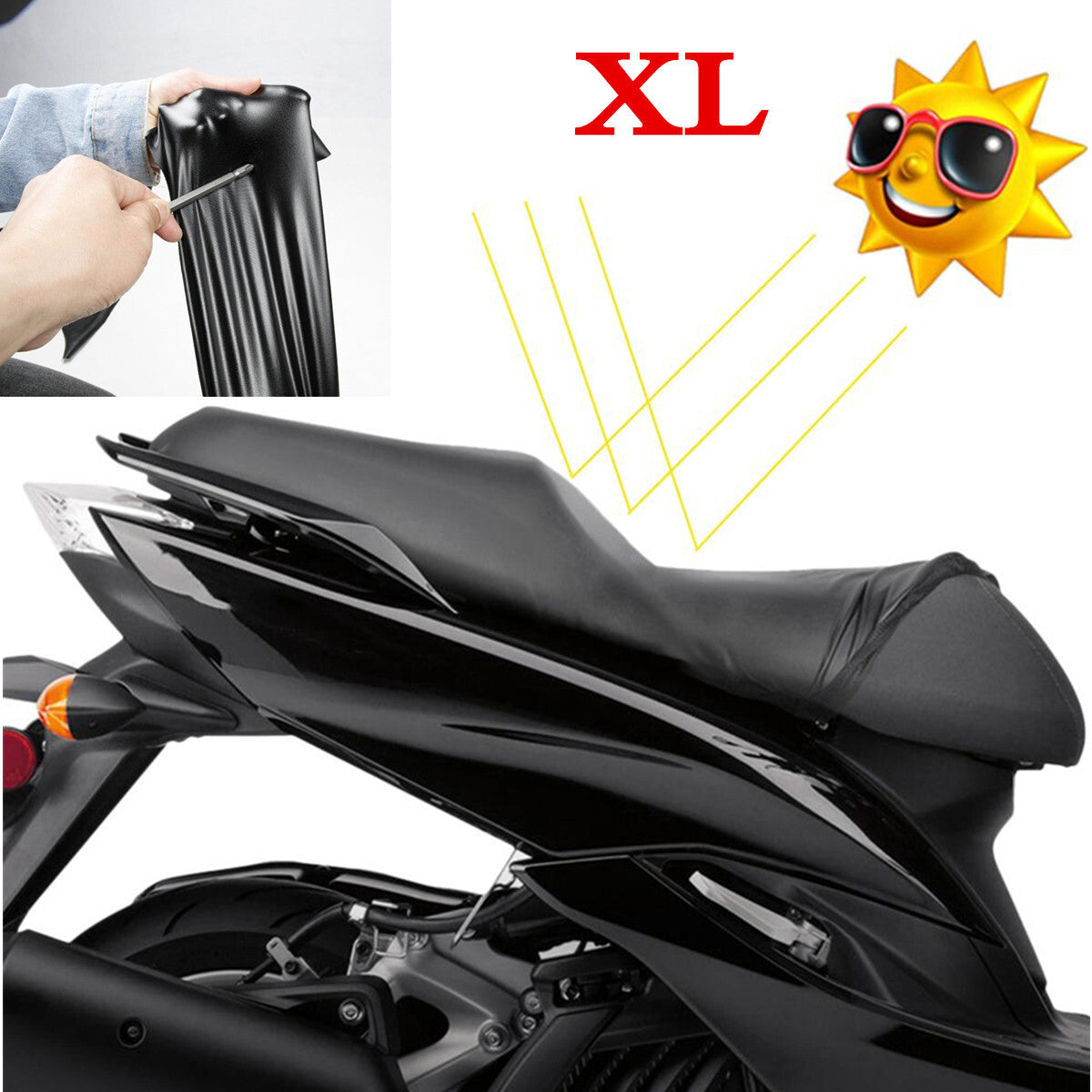 Accessories for Seat Cover Cushion for Seat Pad Protector Black for Motorcycles Scooter