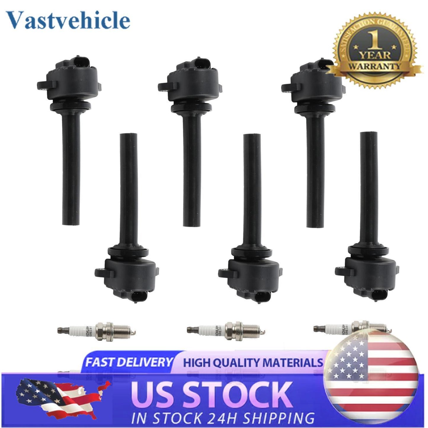 Ignition Coils + Iridium Spark Plugs for Isuzu Trooper For Rodeo 2000-2004 UF252