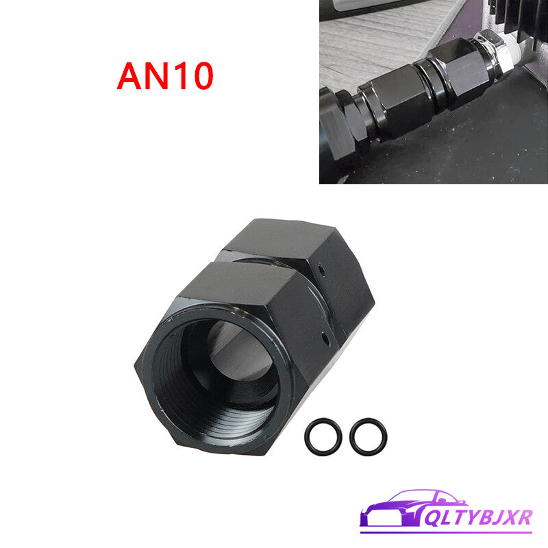 10AN to 10AN Female Straight Swivel Coupler Union Fitting Adapter Aluminum Black