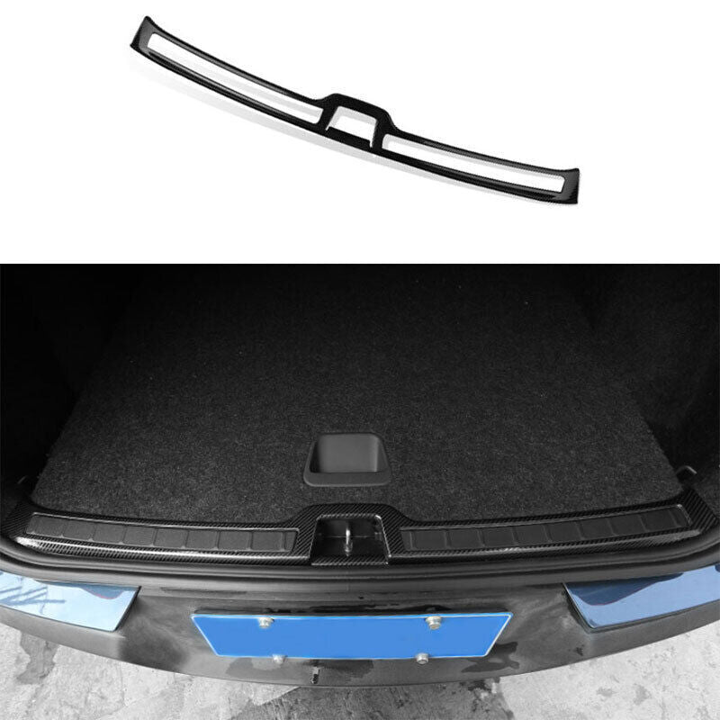 for Volvo XC40 2019-22 Carbon Fiber Steel Rear Bumper Sill Plate Protector Guard