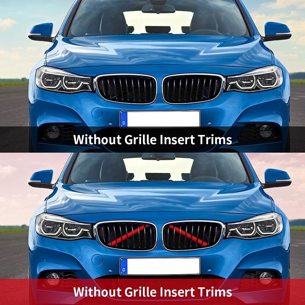 2 for 2020-2023 for BMW 3 Series G20 Red Car Front V Brace Grill Trim Strips Cover