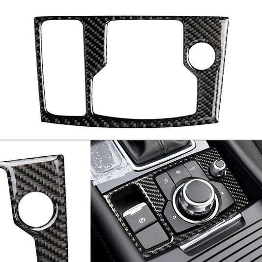 Kohlefaser Innere Multimedia Taste Abdeckung Trim F¨¹r for Mazda 3 Axela 2017 2018