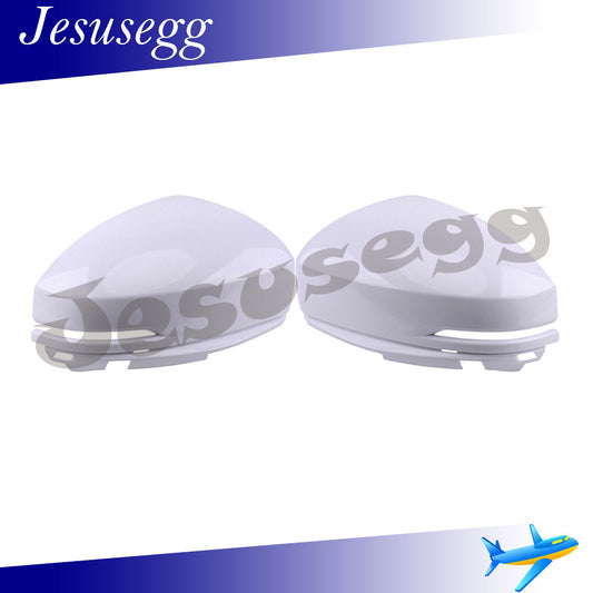 2Pcs LR Door Side Rear View Mirror Cover W/ Light Hole For 14-18 for Honda Fit Jazz