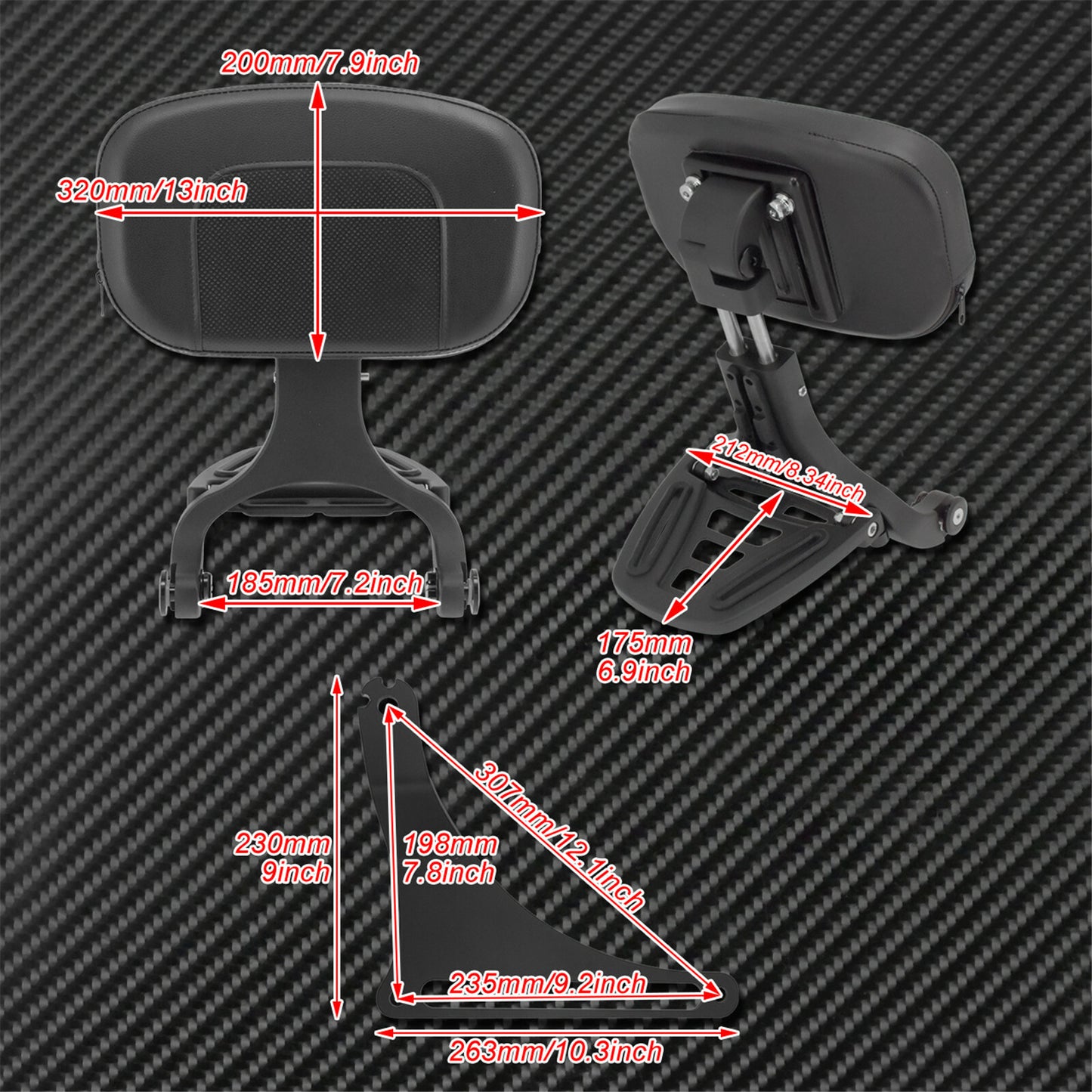 Adjustable Driver  Passenger Backrest Fit for Harley Softail Fatboy 2018-2022