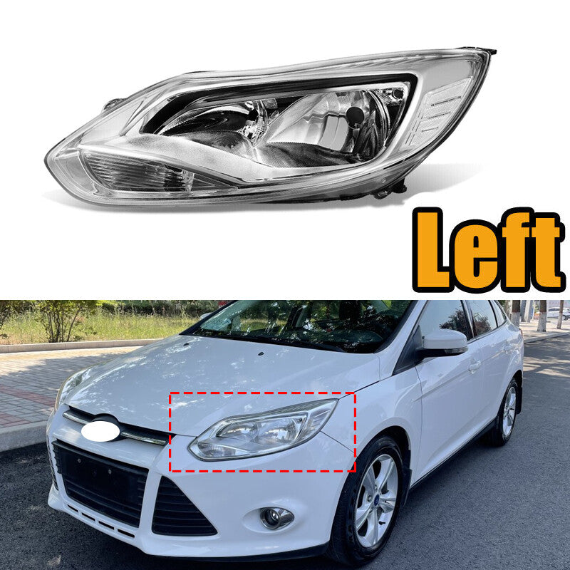 Left For 2012-2014 for Ford Focus Chrome Housing Clear Corner Headlight Headlamps