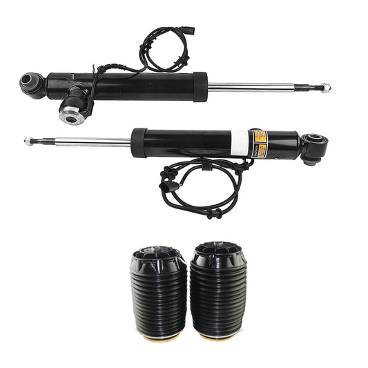 A pair of rear right and left shock absorber struts with electric adjustment for Lincoln MKC 2015-2019.