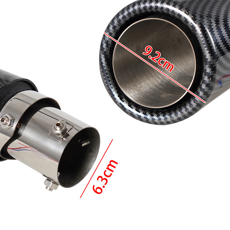 1Car Exhaust Muffler Tail Pipe Red LED Turbo Throat Rolled Models Rolled Edges