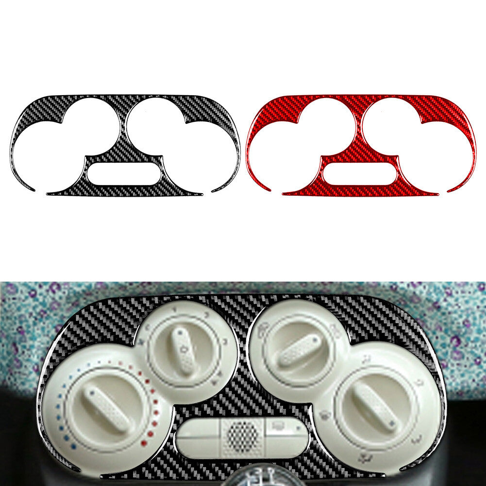 Carbon Fiber Interior Manual Climate Console Panel Cover Trim for Fiat 500 12-15