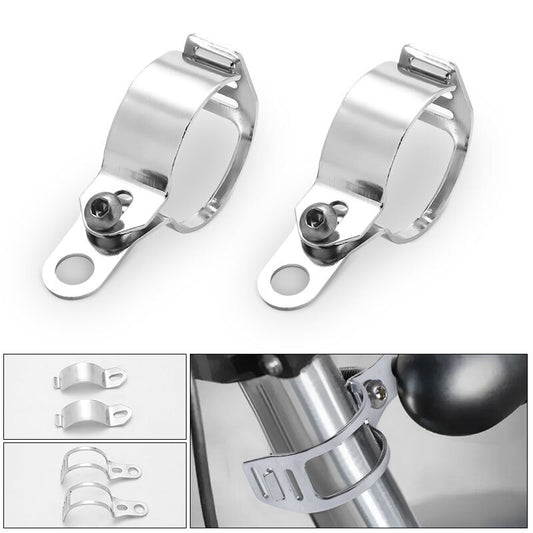 2x Metal Turn Signal Light Mount Bracket for Motorcycle with 35-51mm Front Fork