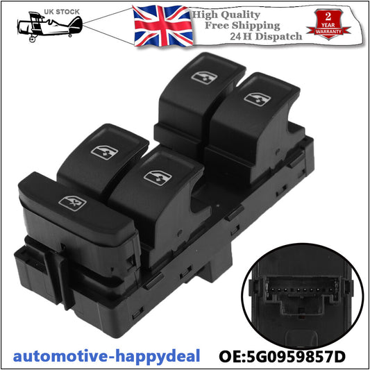 for VW for Golf MK7 2014-2018 Window Main Control Switch 5G0959857D 5G0959857B UK