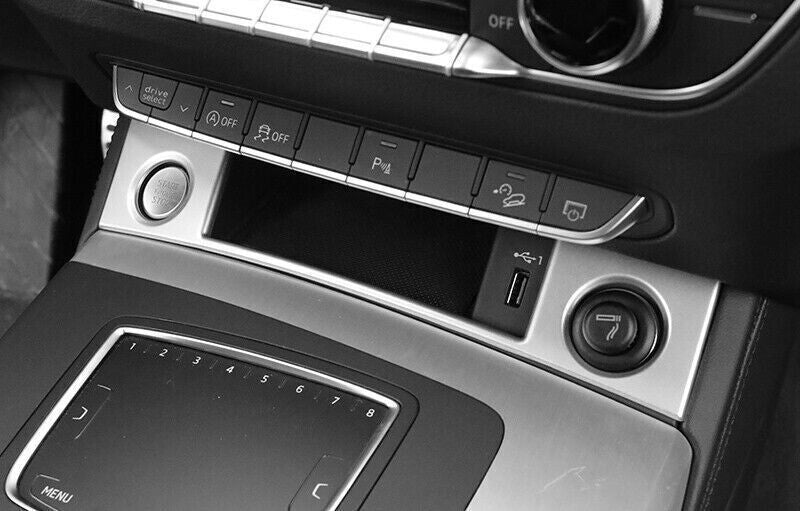 for Audi Q5 2018-2024 Matte Silver Inner Start Button Ignition Switch Cover Trim