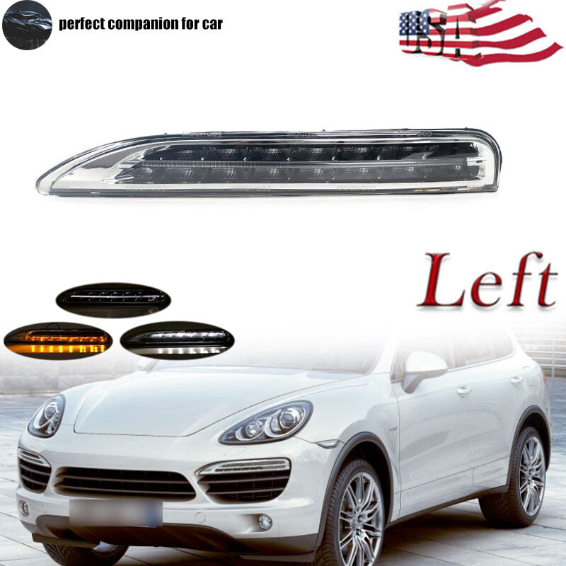 Left-side LED daytime running lights (DRL) and fog lights are suitable for the for Porsche for Cayenne 2011-2014.