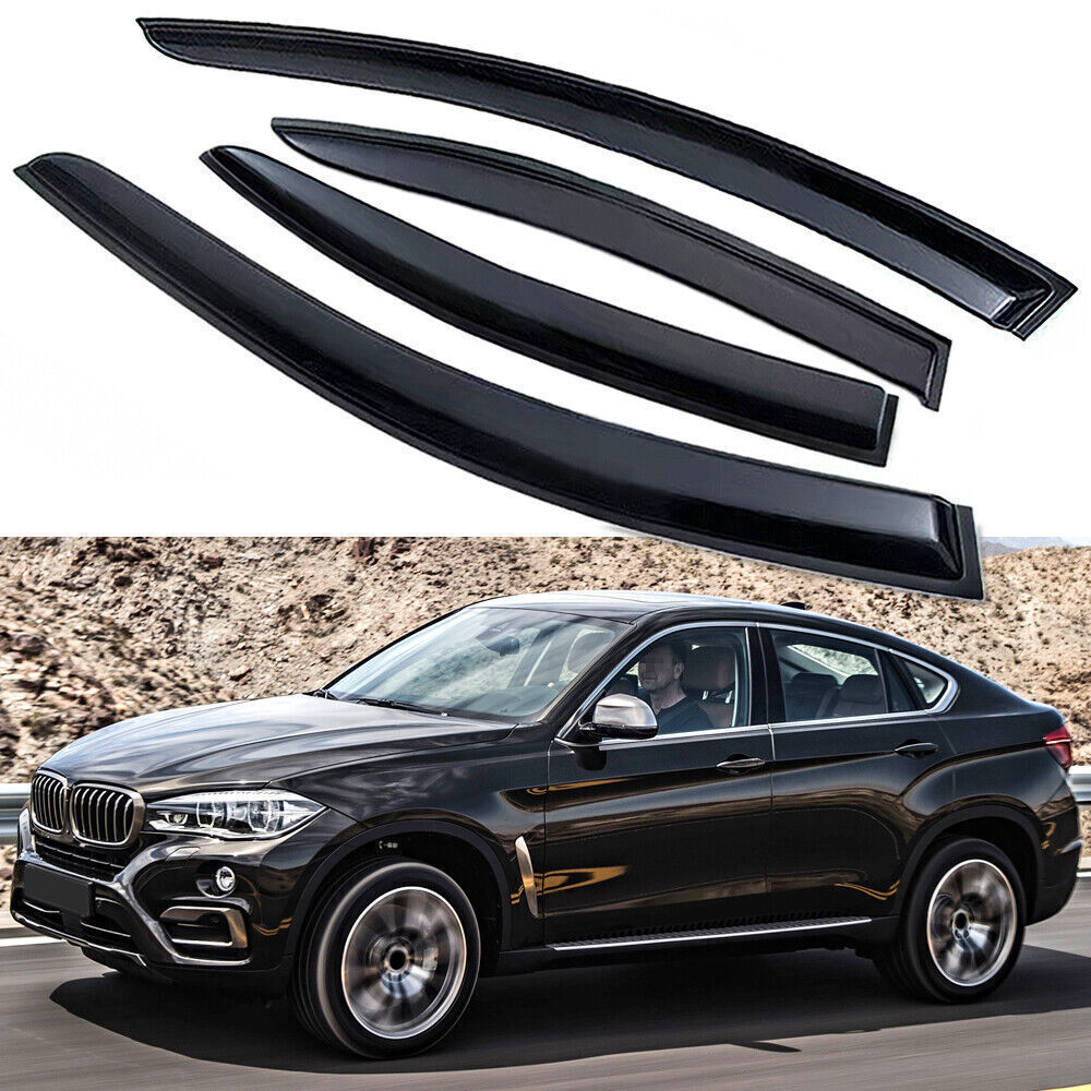 Sun Rain Guards Window Visor Vent Wind Deflector for 15-2019 for BMW X6 35i 50i X6M