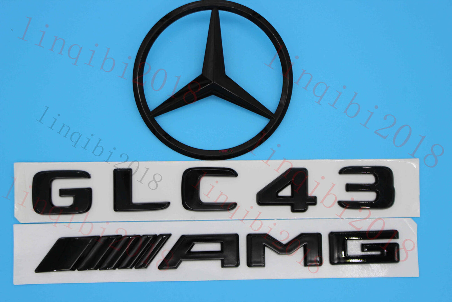 1Set GLC43 AMG Trunk Logo Sticker Decal Emblem Badge Package For W253