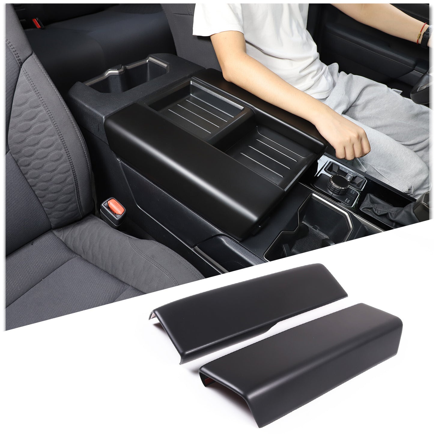 ABS carbon fiber internal handle panel cover for Toyota Tundra Sequoia 2022 - 2023