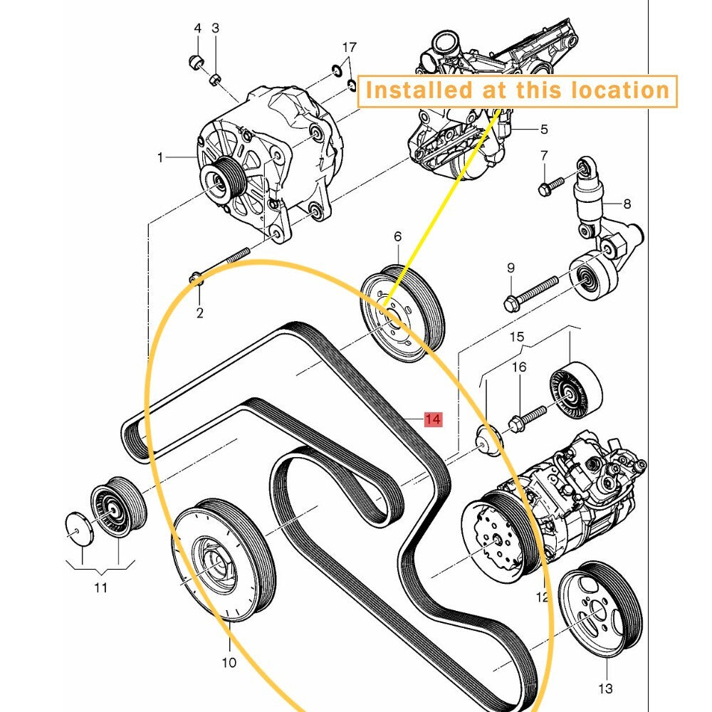 Equipment Manufacturer ( ) for Bentley GT Flying Spur Serpentine V belt: 07C145933T