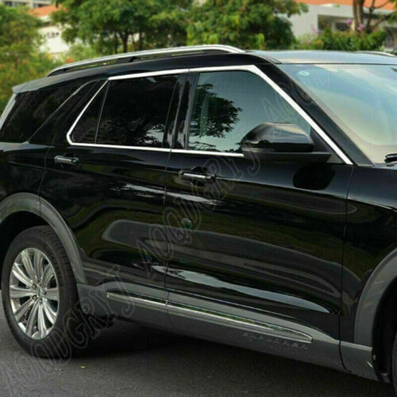 6Pcs for Ford Explorer 2020-22 Chrome Steel Bottom Window Sill Cover Strip Trim