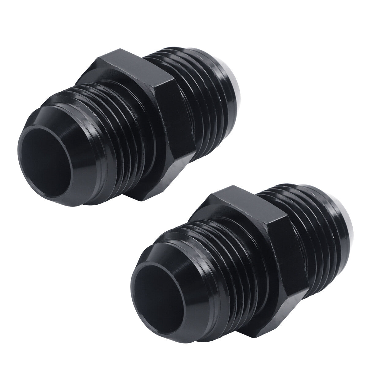6/8/10AN Male Flash Coupler Combined Straight Fuel Hose Adapter Accessory Black 2-Piece Set