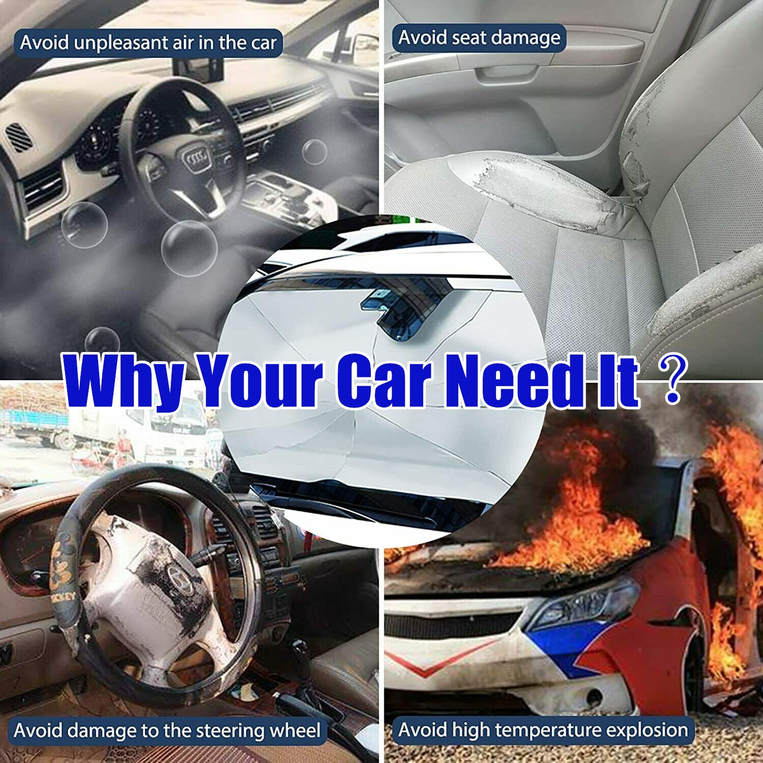 for Chevy SUV Car Windshield Umbrella Sun Shade Foldable Window Cover Visor