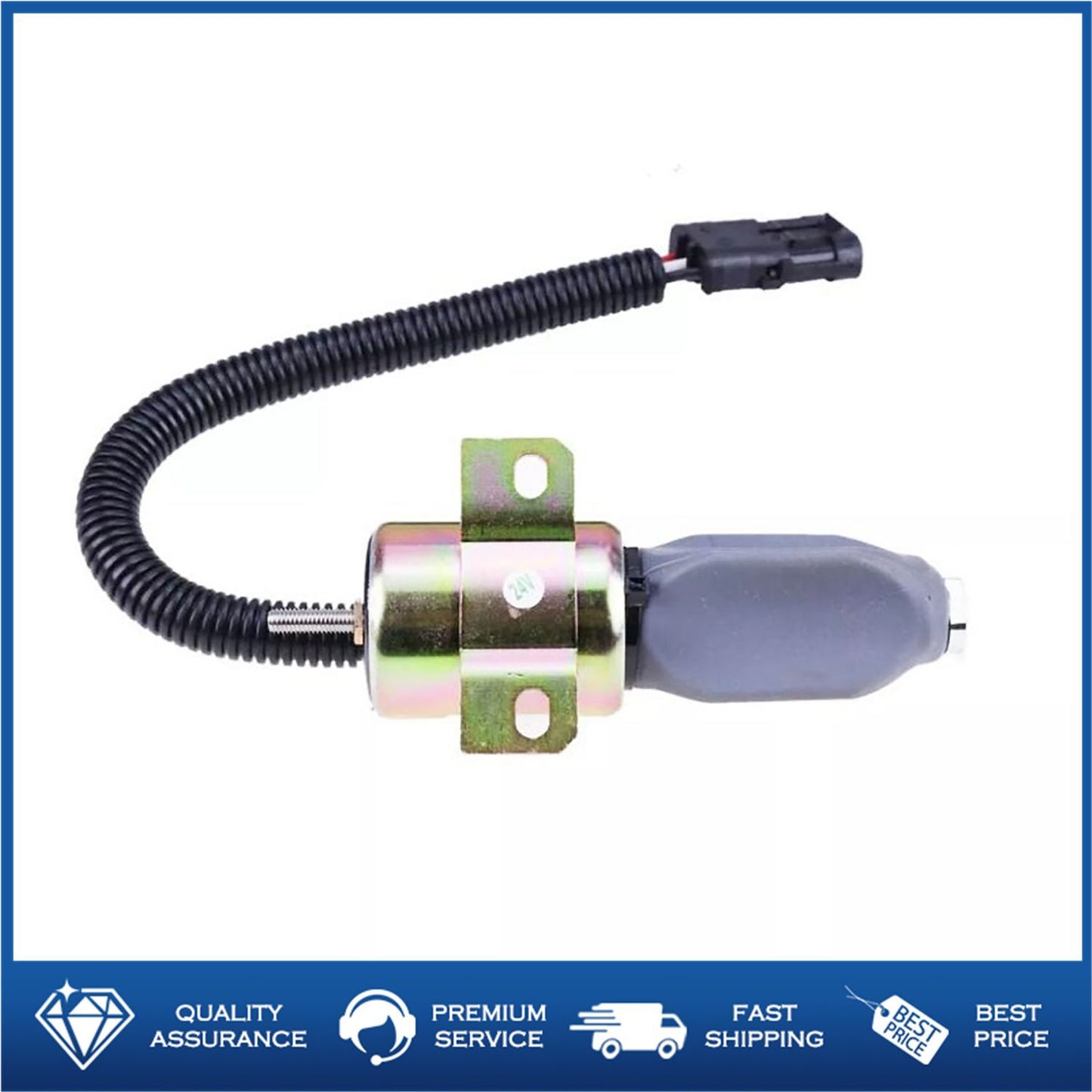 24V Fuel Shut Off Stop Solenoid 71630091 For JCB JS130 JS160 JS180 JS240 JS260
