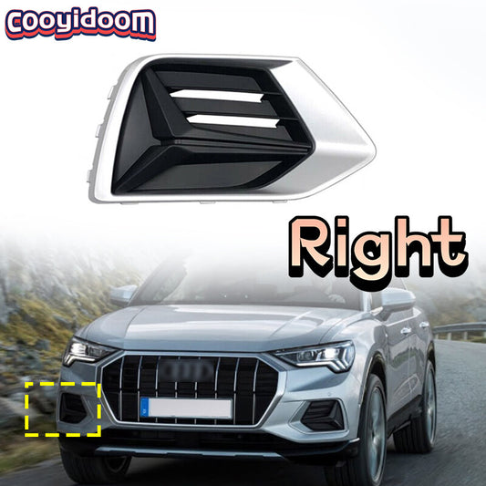 ABS Front Bumper Grille Fog Lamp Cover Right for Audi Q3 2019-2022