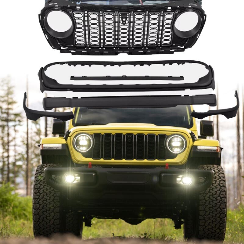 for Jeep for Wrangler JL 2018-2023 upgrade to 2024 JL Front Grill Bumper Grille