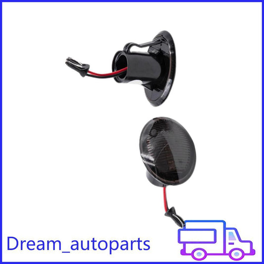 2x Smoked Dynamic LED Side Marker Turn Signal Light for Fiat 500 for Abarth 2007-19