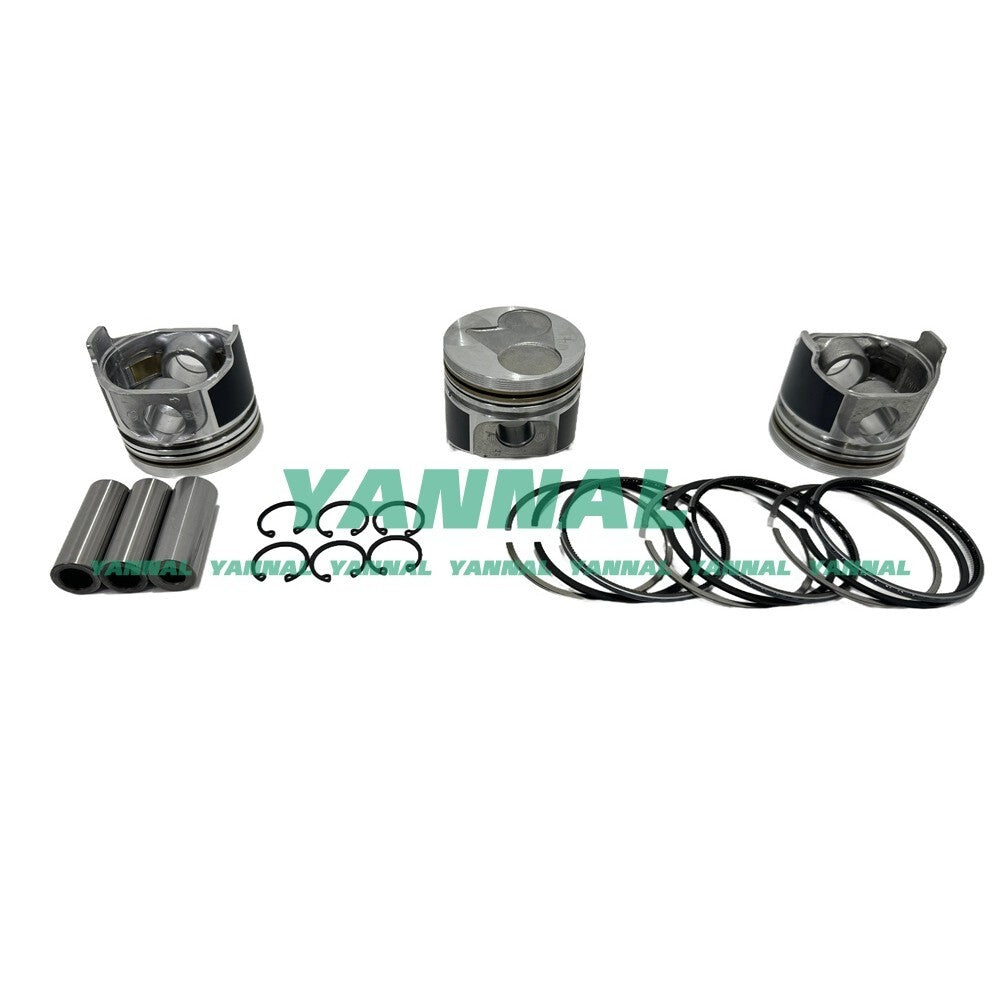 3-piece piston pack with piston rings + 0.5 mm for Kubota D1105 78 mm engine (oversized)