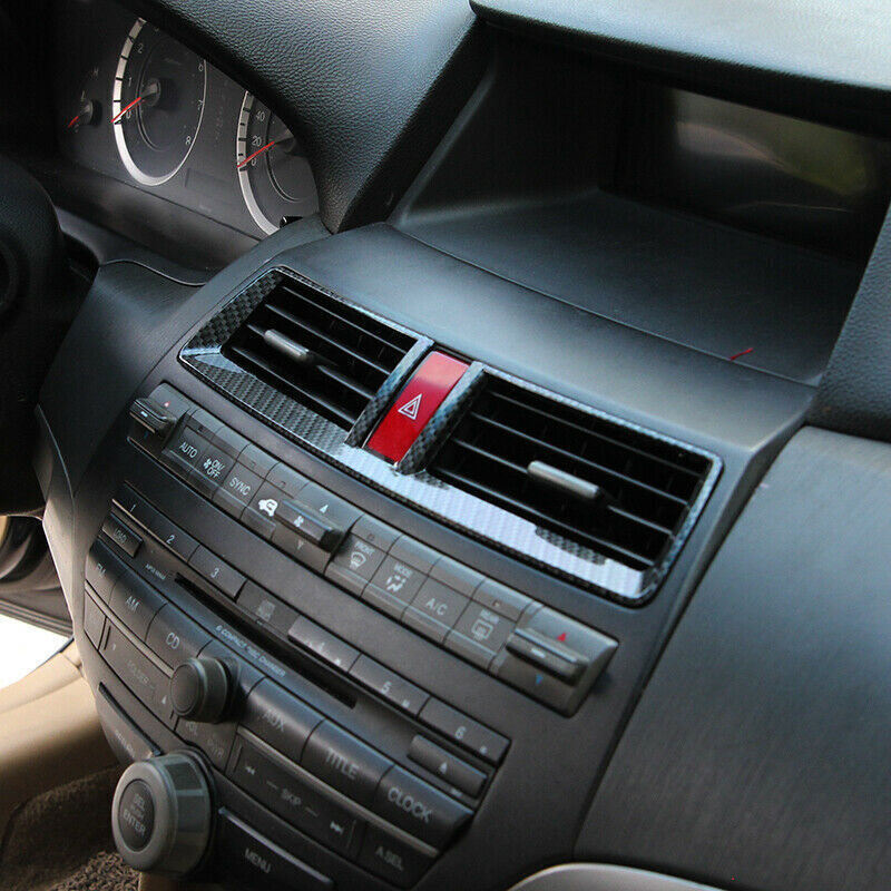 3X for Honda Accord 8th 2008-2012 Carbon Look Console Air Outlet Vent Cover Trim