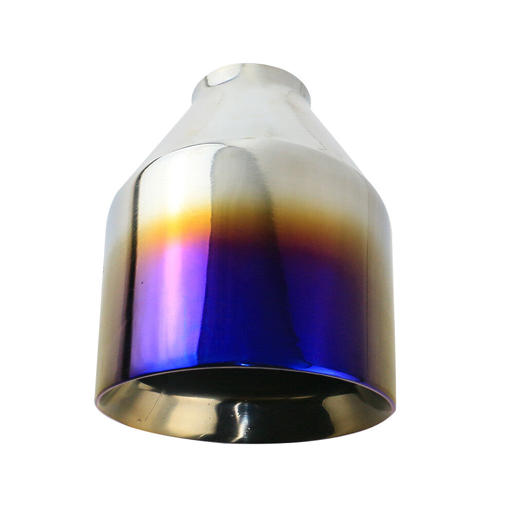 Universal 2.5'' inlet 4.5'' outlet Exhaust End Tips Muffler Blue Tip 2.5in New
