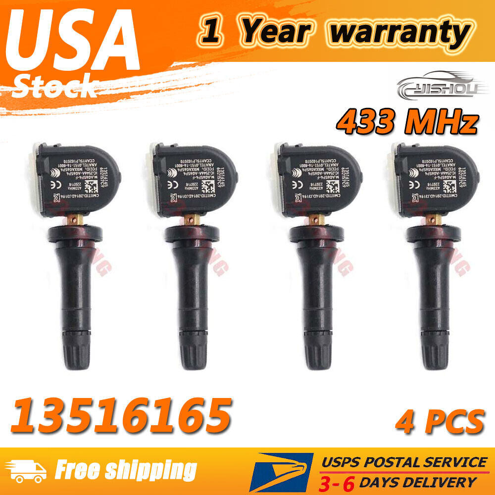 4PCS Tire Pressure Sensor TPMS For GM for CHEVY for GMC for CADILLAC for BUICK 433MHz 13516165