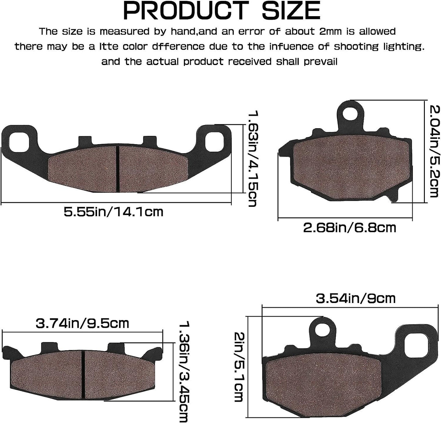 Brake Pads for Kawasaki Zephyr ZR 550 ZR550 B4/B5/B6 1994-1999 FrontRear