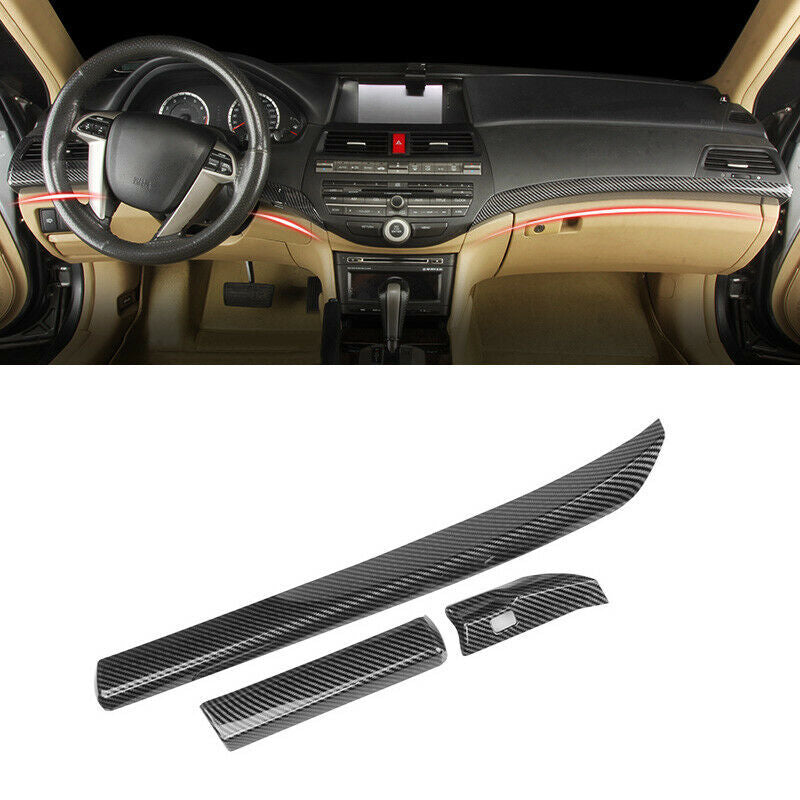 for Honda Accord 2008-2012 ABS carbon fiber central console dashboard strip trim