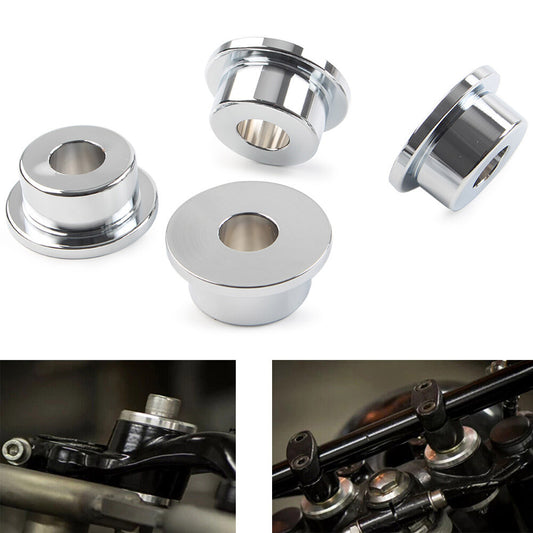 for Harley Dyna Wide Super Glide Softail Handlebar Riser Bushings Mounts Chrome