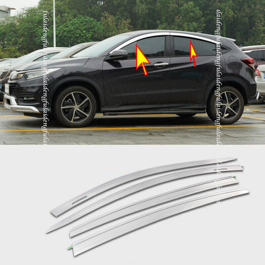 for Honda HRV/HR-V 2014-2020 Chrome Window Visors Sun Rain Guard Vent Deflectors