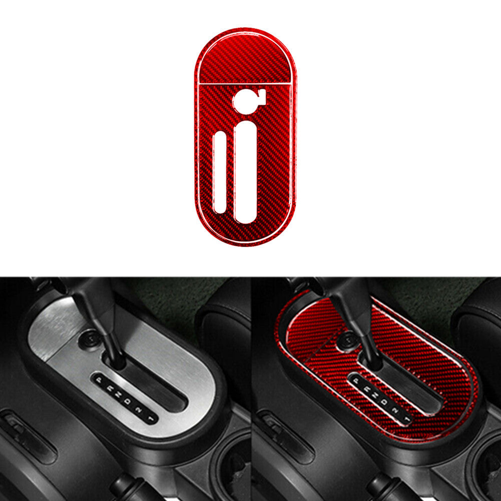 Red Carbon Fiber Automatic Console Frame Cover Trim for Jeep for Wrangler 2007-2010