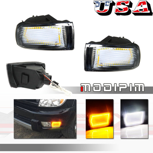 2-pack of DRL turn signal LED light replacement parts for 2003-2005 for Toyota 4Runner transparent