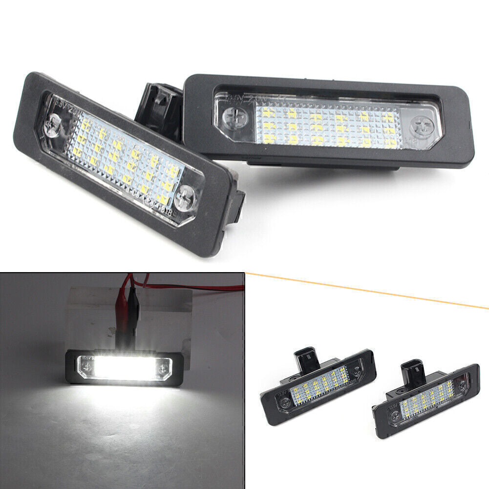 2 White LED License Plate Label Lights for Ford Flex Taurus Focus Fusion