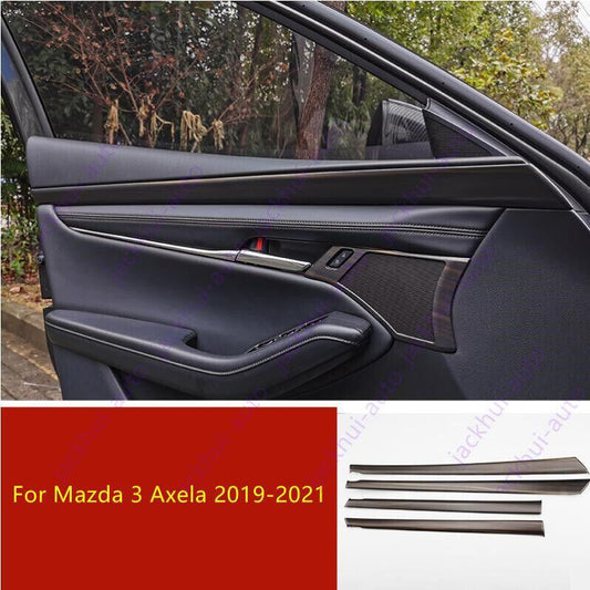 Wood grain ABS door car door panel trim strip cover for Mazda 3 Axela 2019-2021