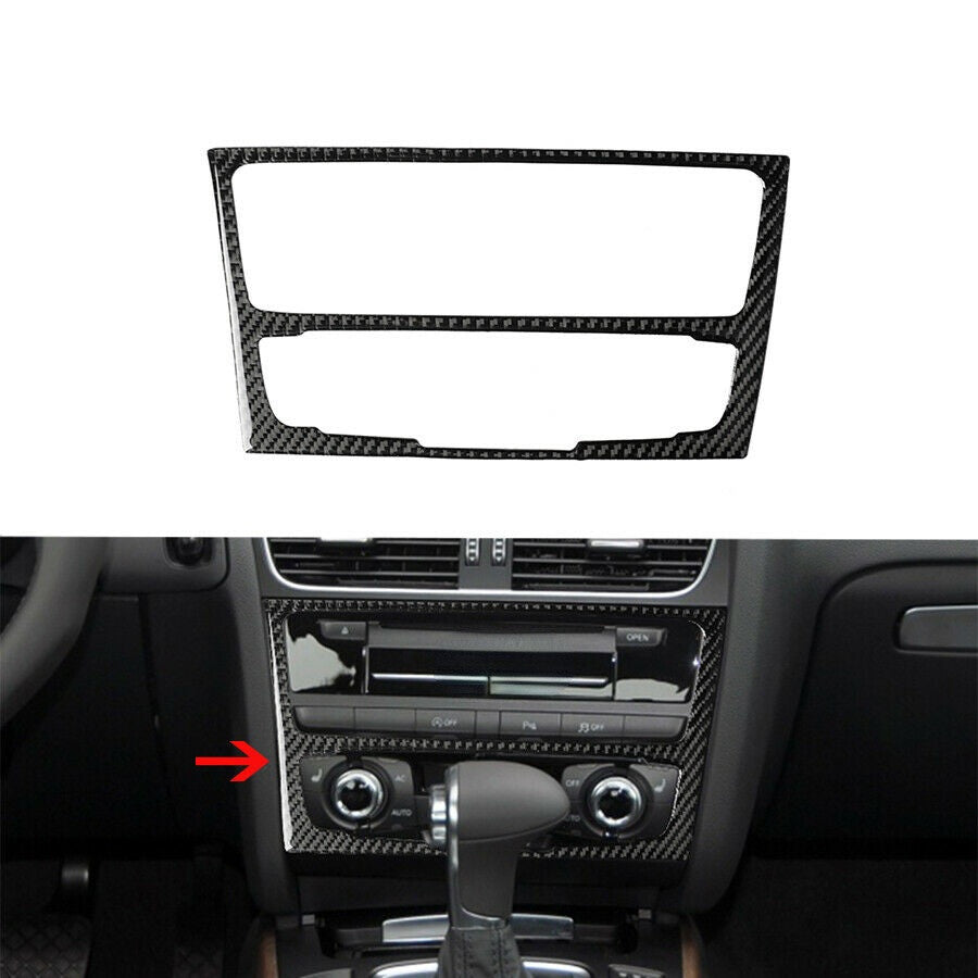Carbon Fiber Console CD Panel Trim Cover Fit for Audi for A4 B8 for A5 Q5 B7 2009-2016