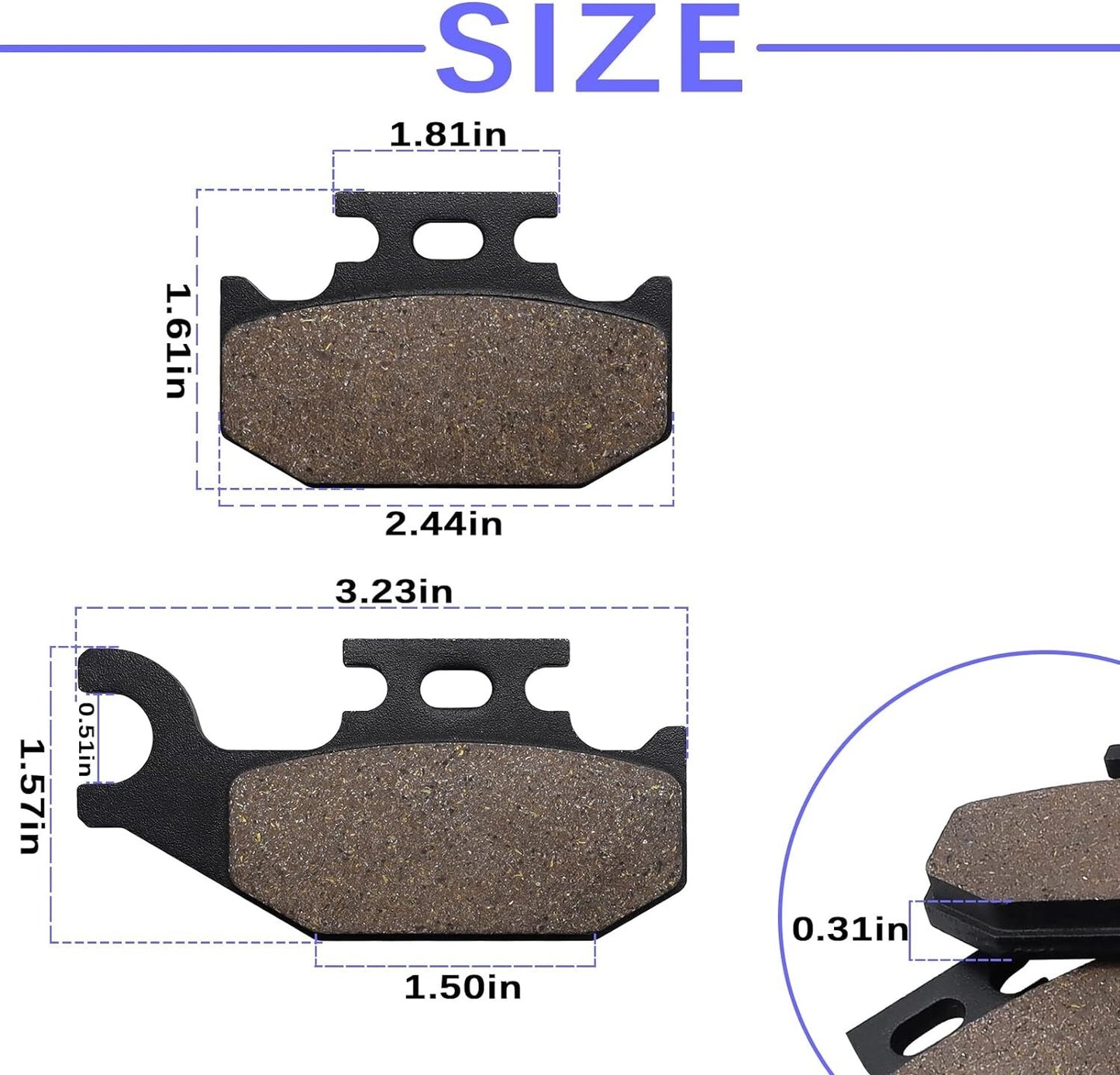 Brake Pads for Can Am Outlander 400 4x4 STD/650 XT 4x4/800 R XMR/Max 650 XT 4x4