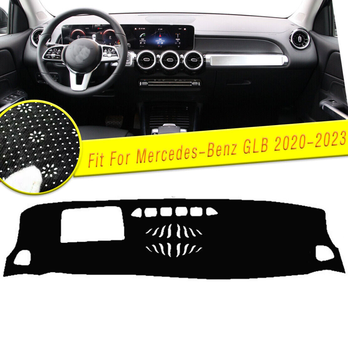1PCS Dashboard Dash Mat Non-slip DashMat Sun Shade for Mercedes-Benz GLB 2020-23