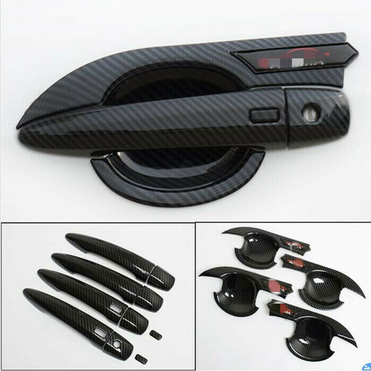 12P for Nissan Altima 2019-2022 Carbon Fiber Outside Door Handle+Bowl Cover Trim